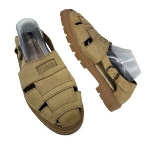 Fila Tan Leather Mens Sandals Y2K Chunky Platform Size 11